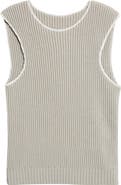 MM6 Maison Margiela Deconstructed Sleeveless Cotton & Nylon Sweater