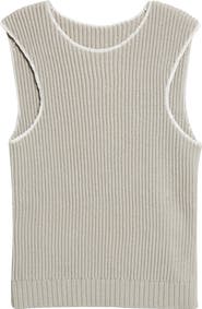 MM6 Maison Margiela Deconstructed Sleeveless Cotton & Nylon Sweater