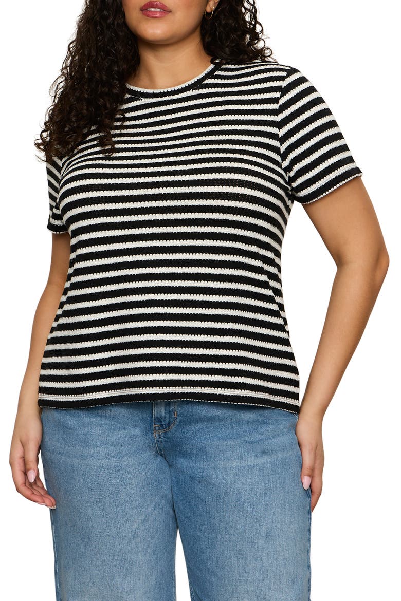 Perfect Stripe Relaxed Fit T-Shirt, Main, color, WHITE/ BLACK STRIPE