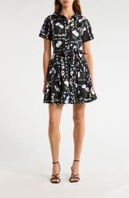 SUGARLIPS Floral Belted Shirtdress