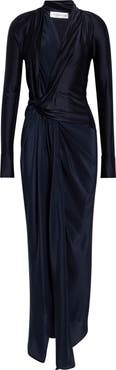 Victoria Beckham Lea Twist Front Jersey Midi Dress