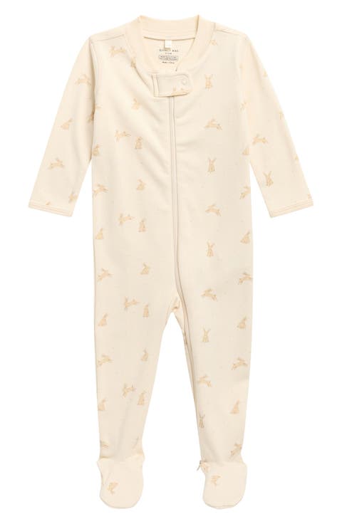 Print Organic Cotton Zip Footie (Baby)
