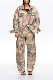 Bimba y Lola Oversize Print Denim Jacket