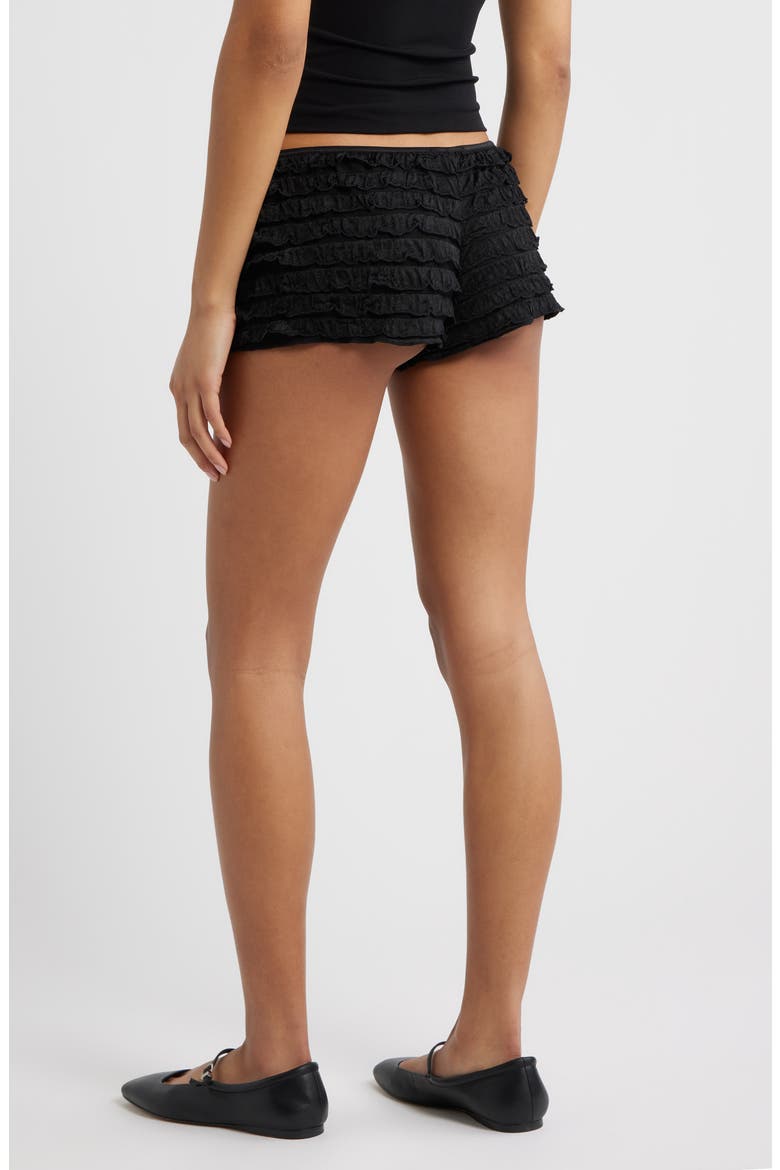 Fia Tiered Ruffle Shorts, Alternate, color, BLACK