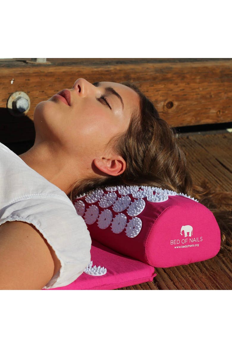 Bon Acupressure Pillow Original Acupressure Design with 2142 Precision Nails, Alternate, color, Pink