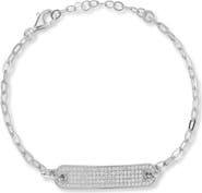 SPHERA MILANO Pavé Cubic Zirconia ID Bar Link Bracelet