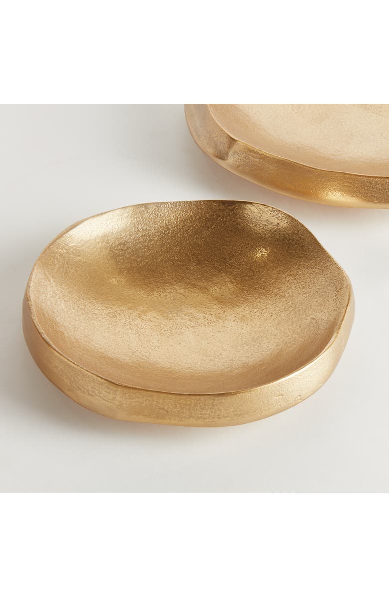 Napa Home & Garden Nico Decorative Bowls, Set of 2 - Gold Cast Aluminum, Alternate, color, Gold
