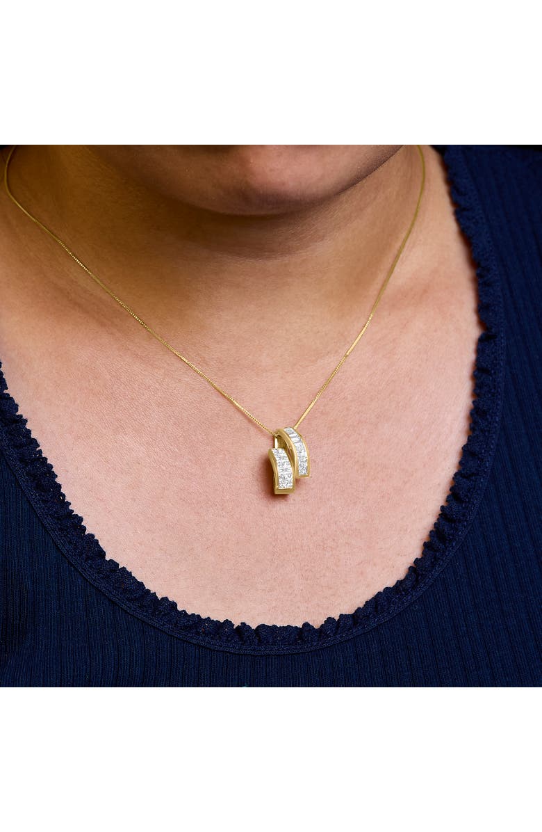 Haus of Brilliance 14K Yellow Gold 1 5/8 Cttw Diamond Duo Bar Pendant Necklace, Alternate, color, Yellow