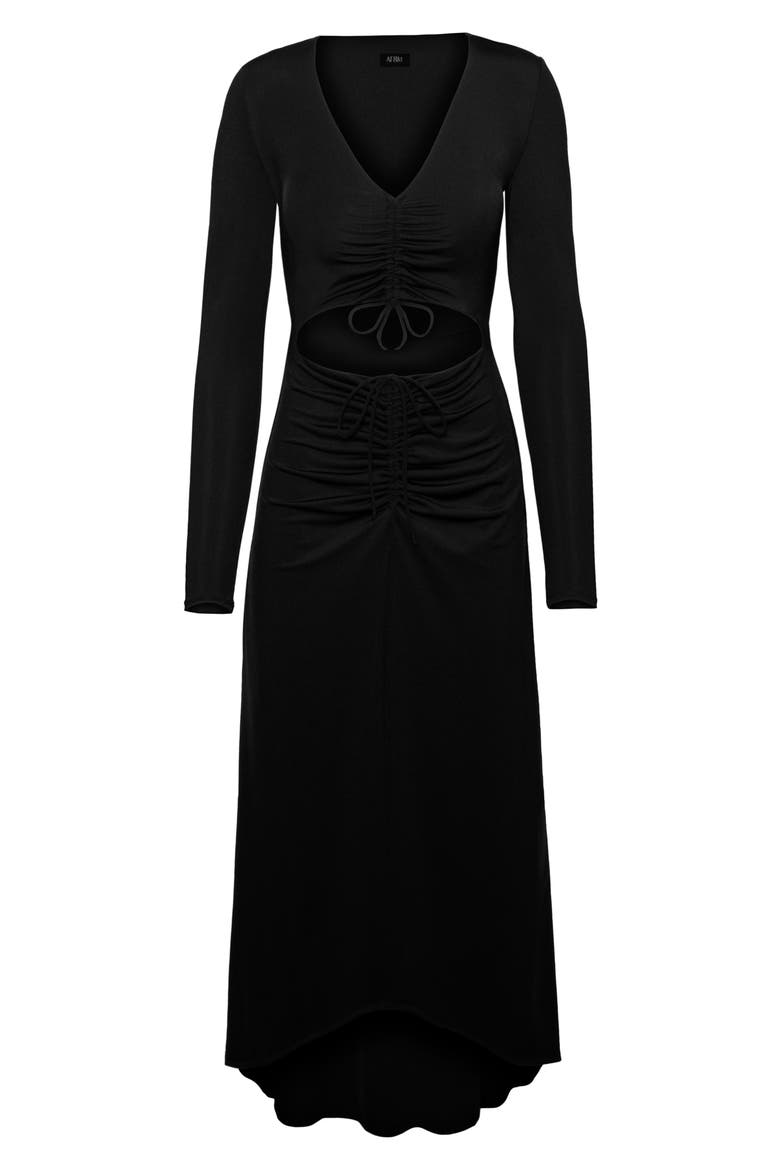 Rhys Cutout Long Sleeve Midi Dress, Alternate, color, NOIR
