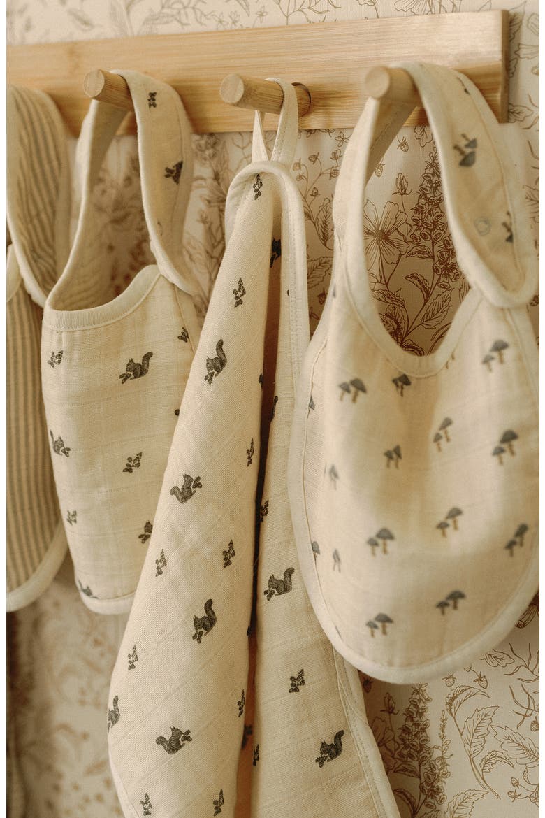 Assorted 2-Pack Organic Cotton Muslin Bibs, Alternate, color, MUSHROOMS/SQUIRRELS