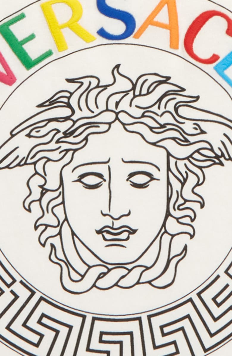 Versace Embroidered Logo Medusa T-Shirt, Alternate, color, 