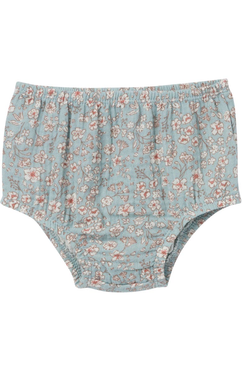 Modern Moments<sup>™</sup> by Gerber Puffed Sleeve Dress and Diaper Cover Set, Alternate, color, Medium Teal Ditsy