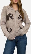 Blu Pepper Horse Jacquard Cardigan