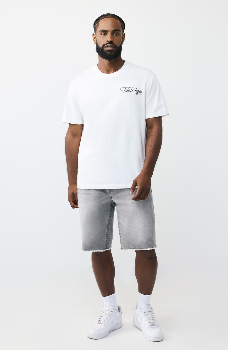 True Religion Ribbon Sketch Logo Graphic T-Shirt, Alternate, color, Optic White