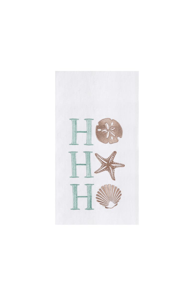 Ho Ho Ho Santa Laughs Holiday Christmas Towel, Main, color, Red
