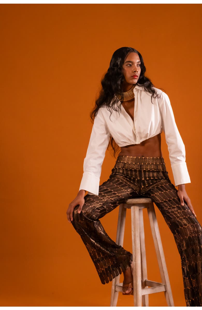 Maeve Kai Pants, Alternate, color, Shiny Brown