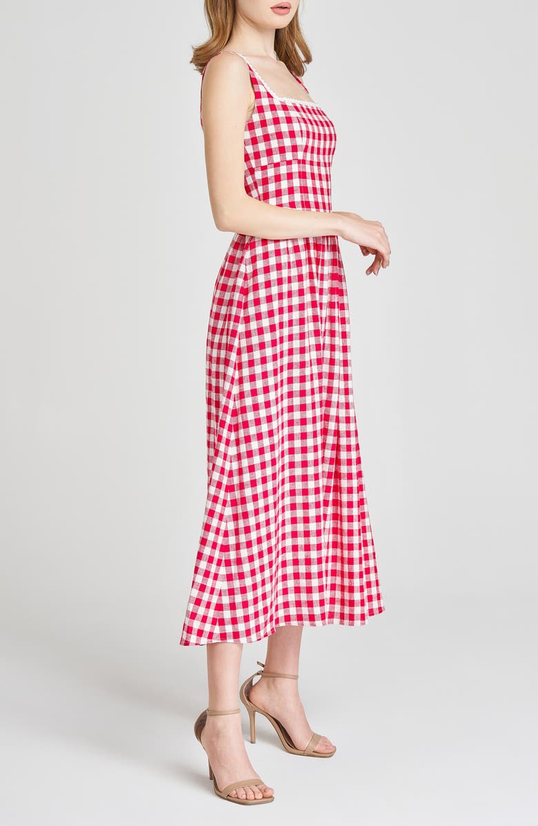 x Styled by COCO! Gracie Gingham Linen Blend Midi Dress