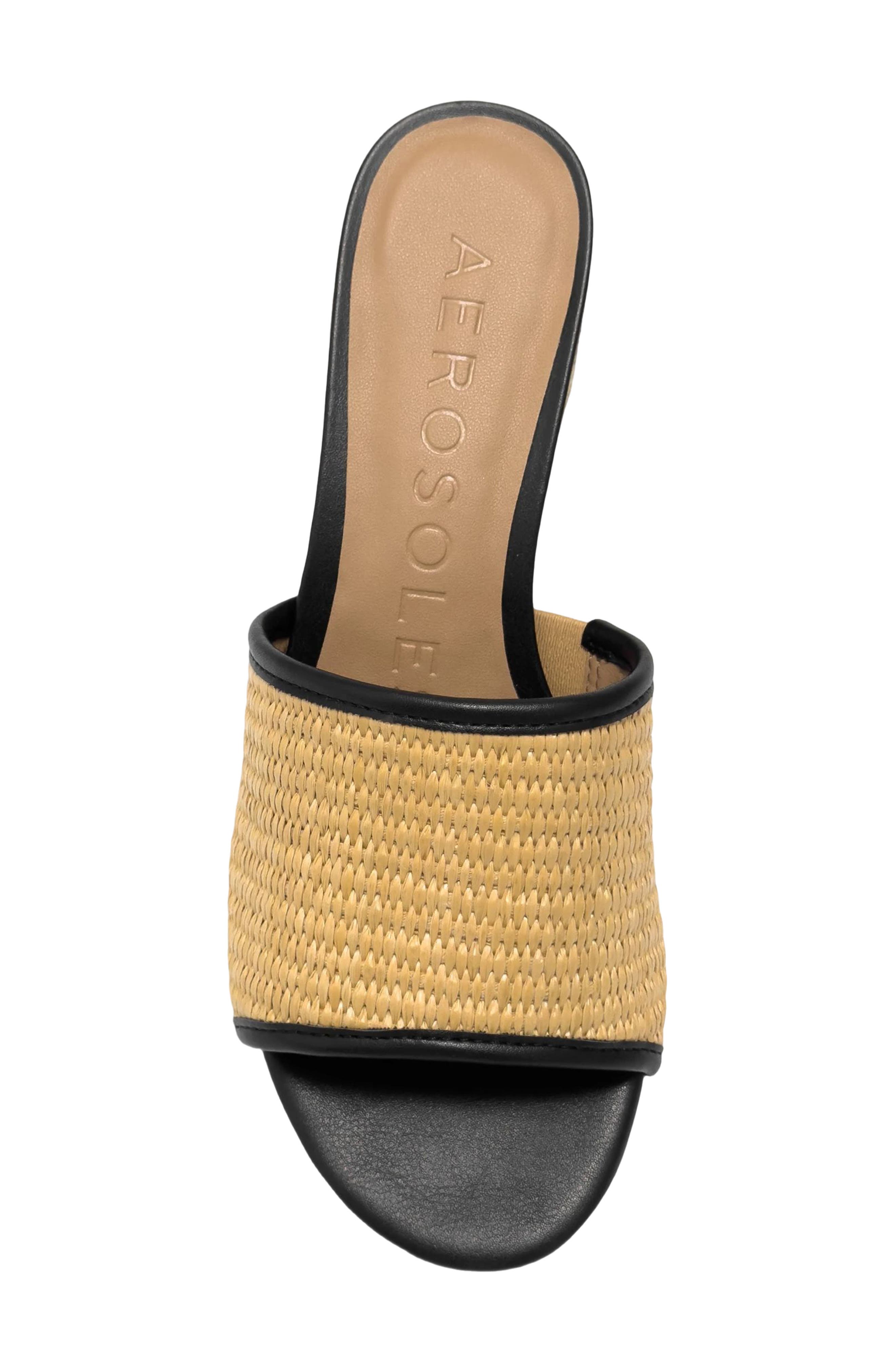 Aerosoles Como Block Heel Sandal, Alternate, color, Natural Raffia