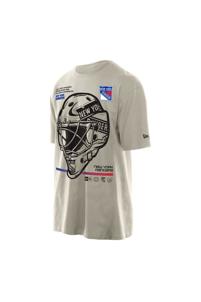 Men's New Era Tan New York Rangers Goalie Mask T-Shirt, Alternate, color, Tan