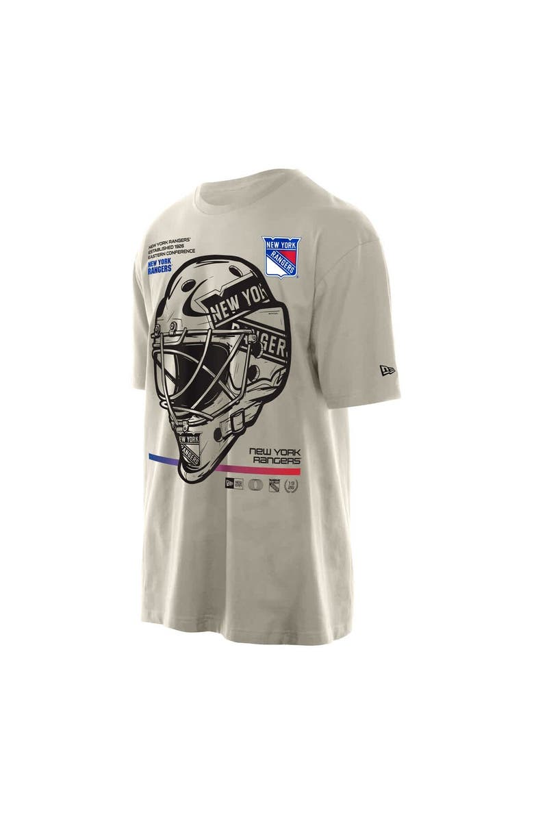 New Era Men's New Era Tan New York Rangers Goalie Mask T-Shirt, Alternate, color, Tan