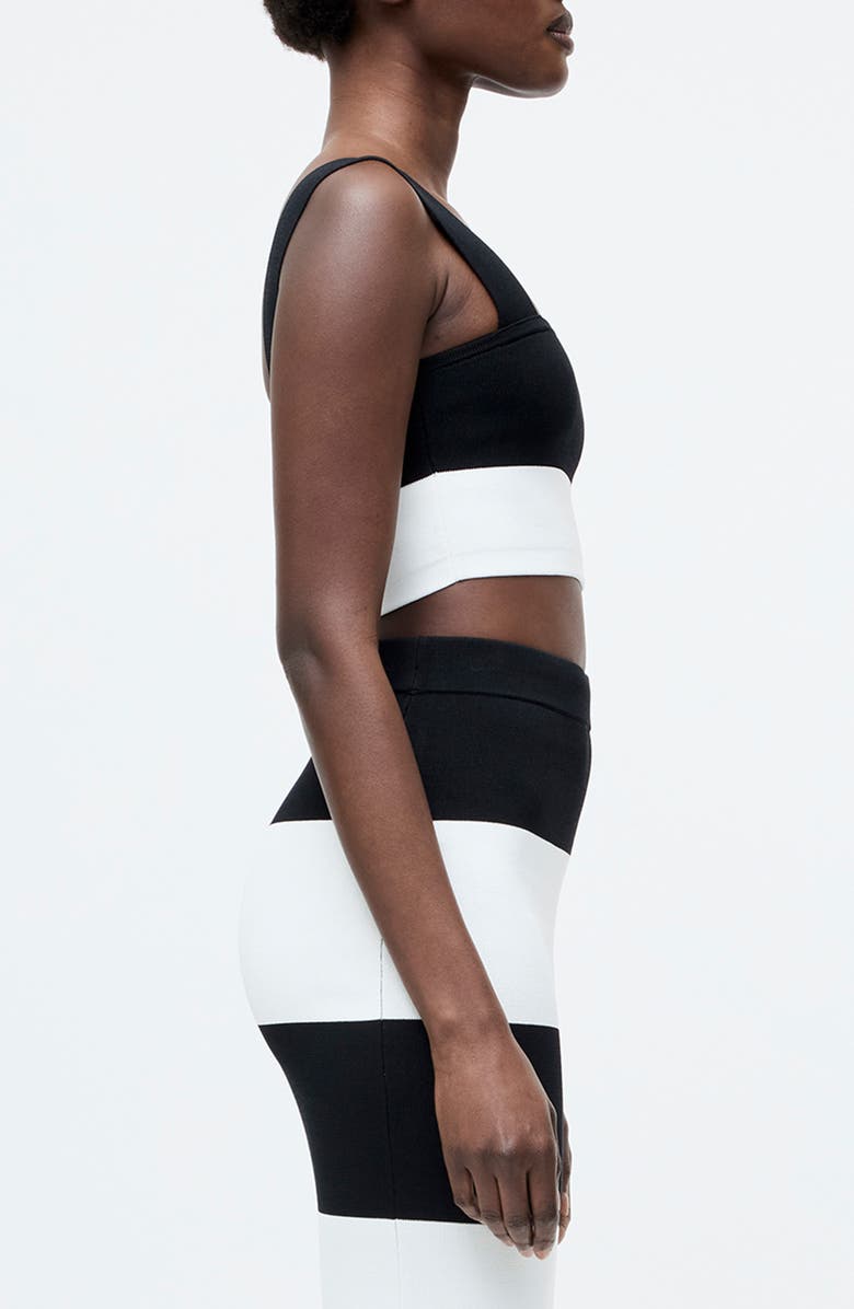 French Connection Crop Knit Tank, Alternate, color, Black Summer White