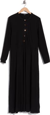 AREA STARS Ashton Button Front Midi Dress