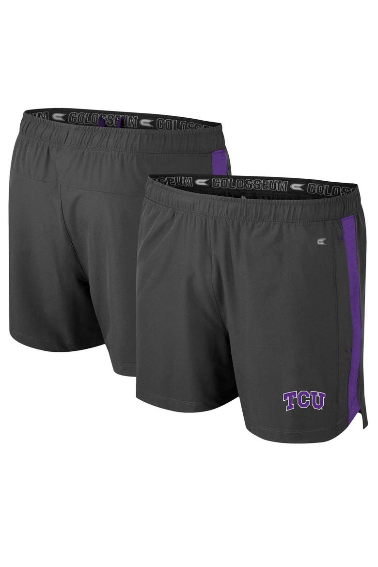 Men's Colosseum Charcoal TCU Horned Frogs Langmore Shorts, Main, color, Charcoal
