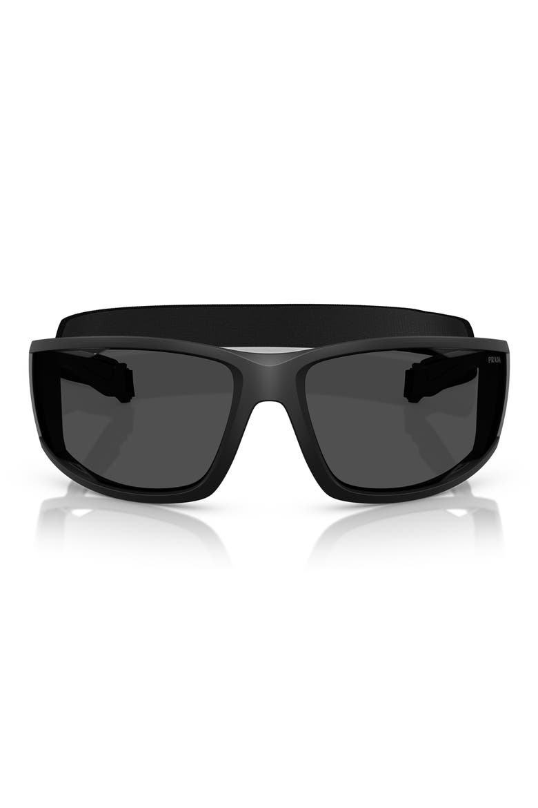 PS A04S 85mm Oversize Rectangular Sunglasses, Main, color, MATTE BLACK