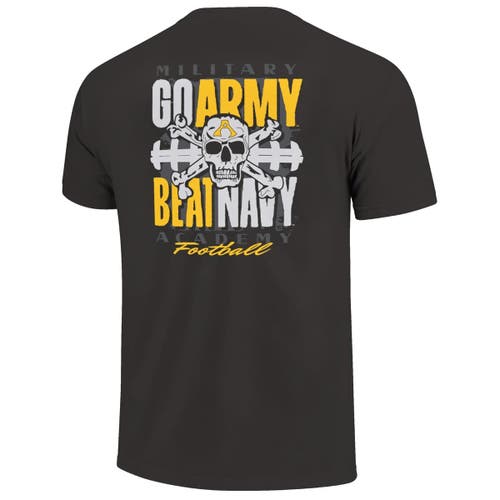 Image One Unisex Graphite Army Black Knights Skull Beat Navy Football T-shirt In Gray