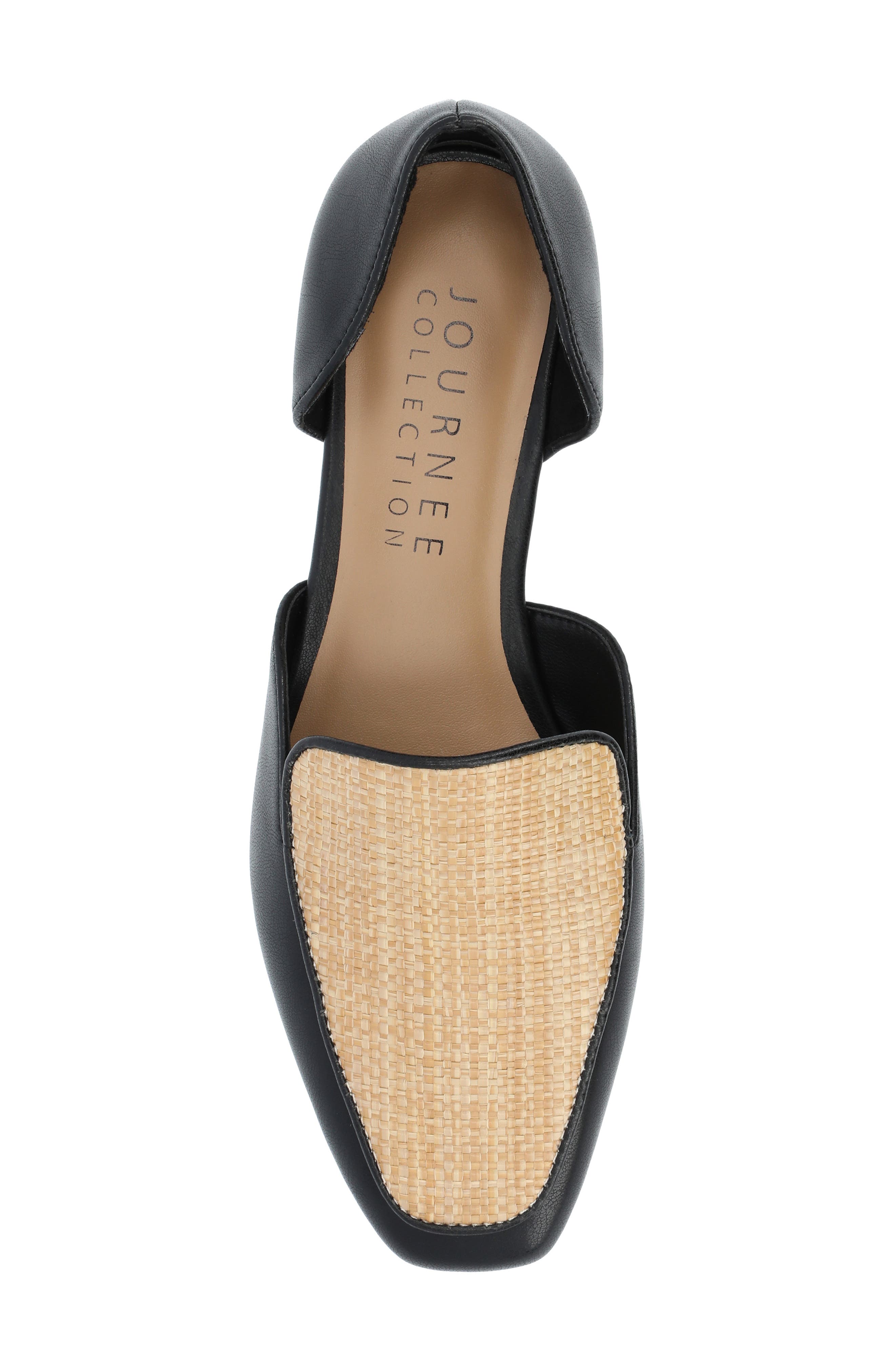 Journee Collection Kennza Mixed Media Loafer, Alternate, color, Black