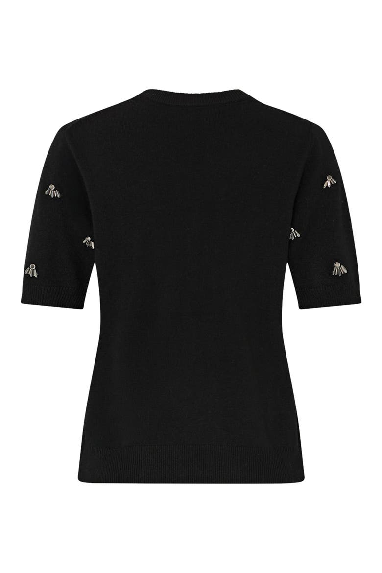 Rosalyn Rhinestone Detail Sweater, Alternate, color, BLACK