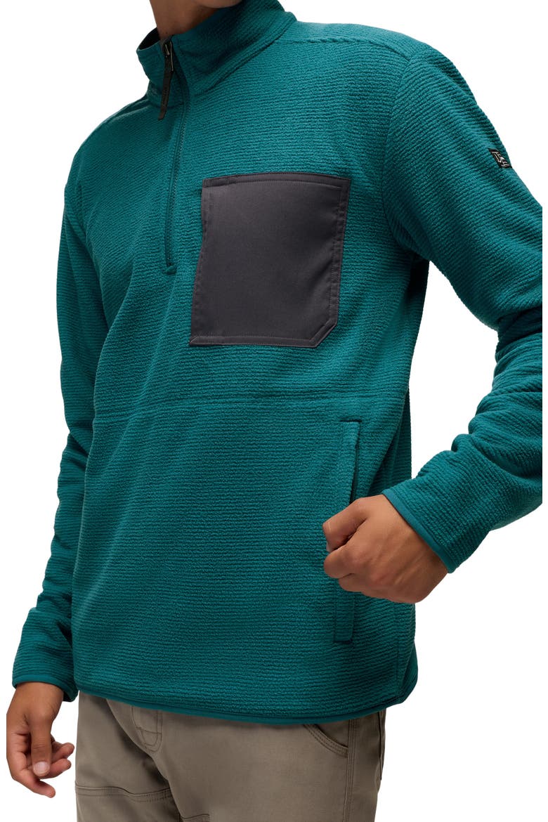 Stretch Zion Fleece Quarter Zip Pullover, Alternate, color, BLUE CORAL