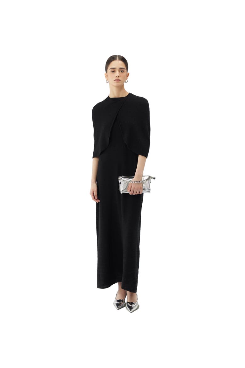 Lightweight Silk Cashmere Capelet, Main, color, Black
