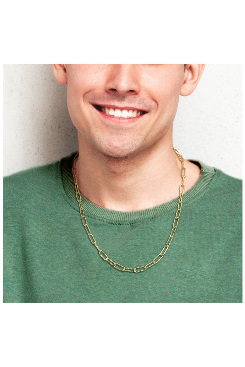 Paper Clip Chain Necklace, Alternate, color, GOLD