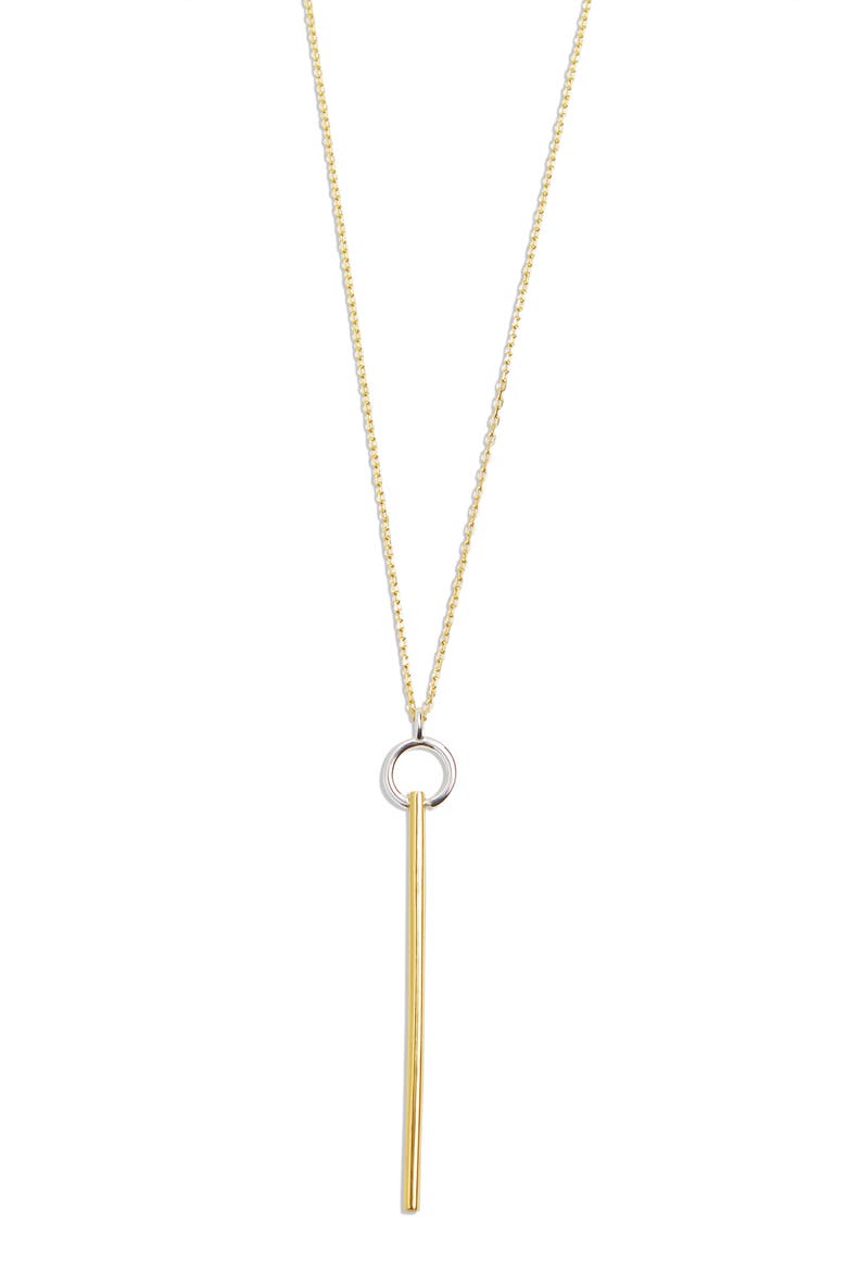 Two-Tone Y Necklace, Alternate, color, GOLD/ SILVER