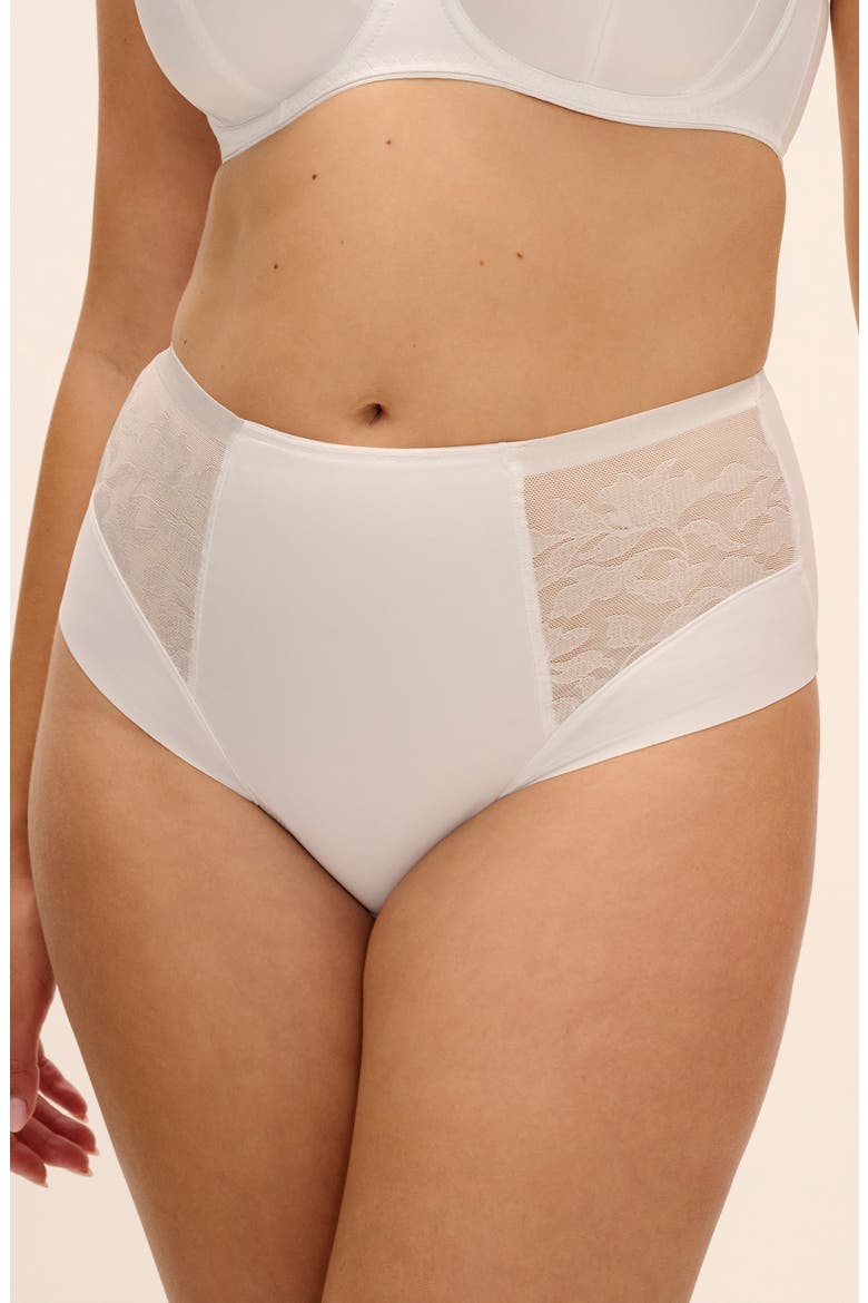 Illusion High Waist Briefs, Alternate, color, WHITE