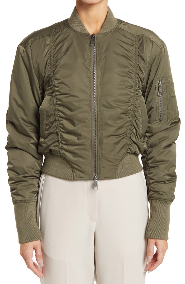 BOSS Hugo Boss Ruched Bomber Jacket, Alternate, color,