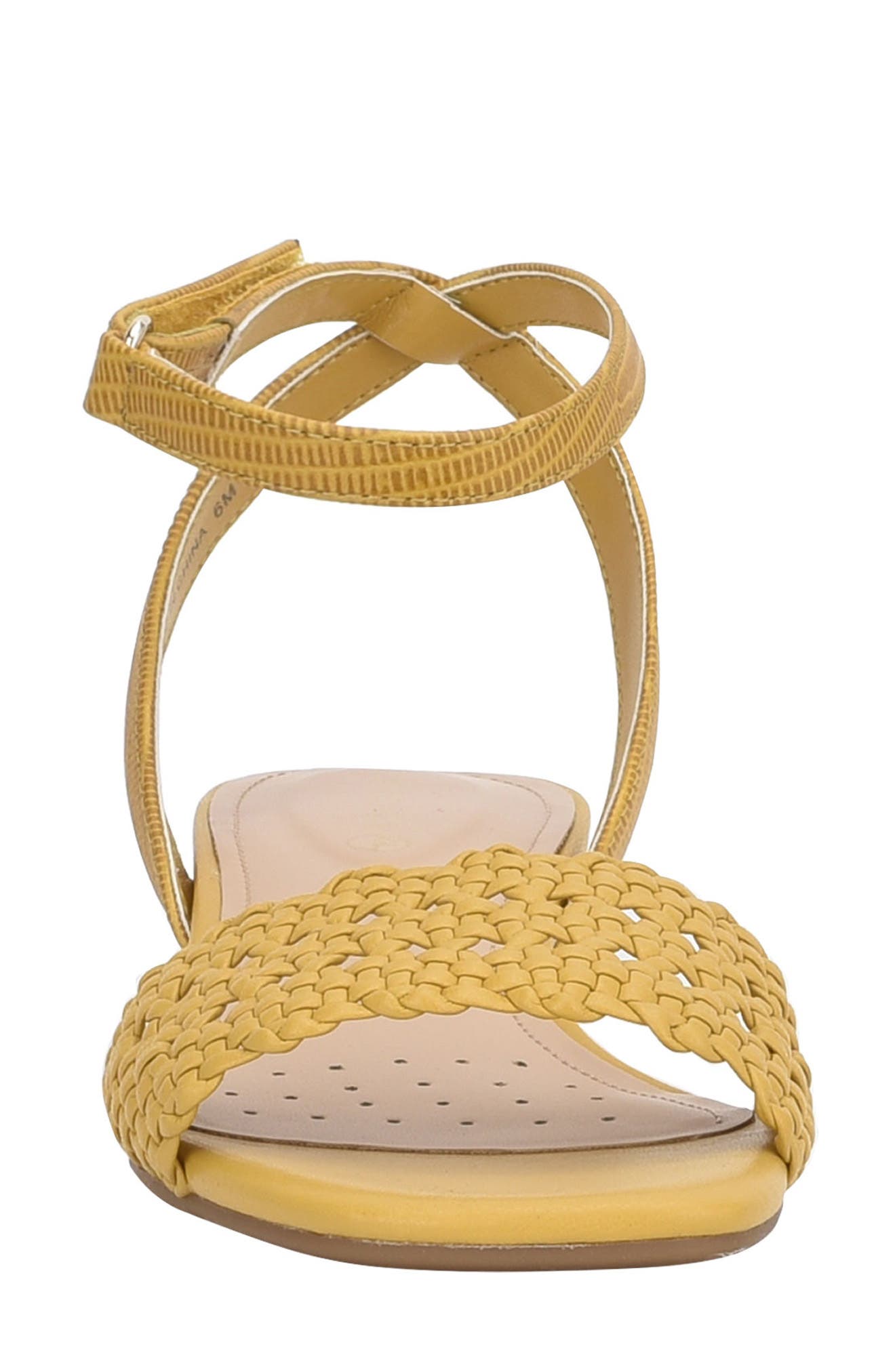 Ingrid Ankle Strap Sandal, Alternate, color, YELLOW LEATHER/ FABRIC