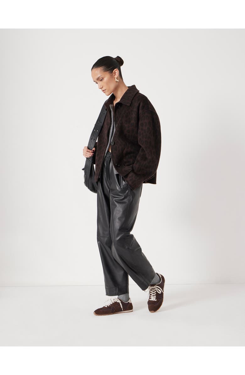 Hush Pure Wool Double Faced Jacket, Alternate, color, Brown Leopard