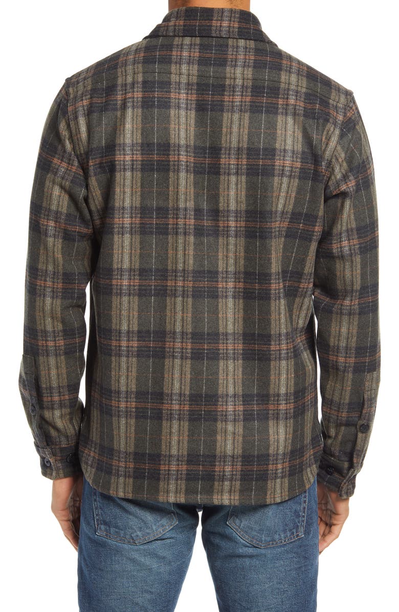 Schott NYC CPO Plaid Wool Blend Button-Up Shirt Jacket, Alternate, color, 