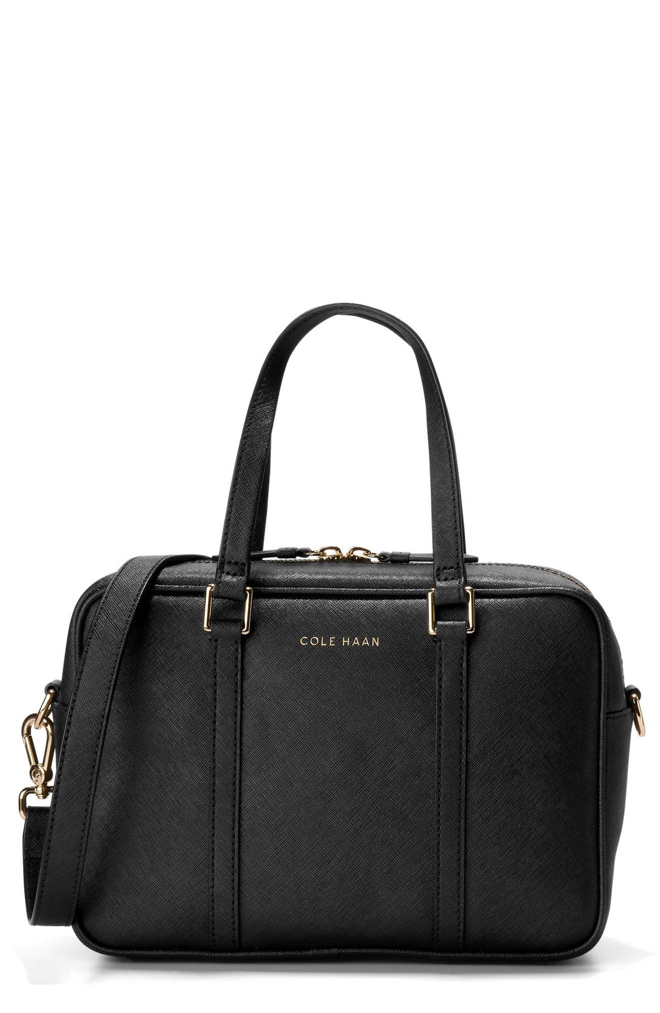 Cole Haan Go Anywhere Leather Satchel, Main, color, 