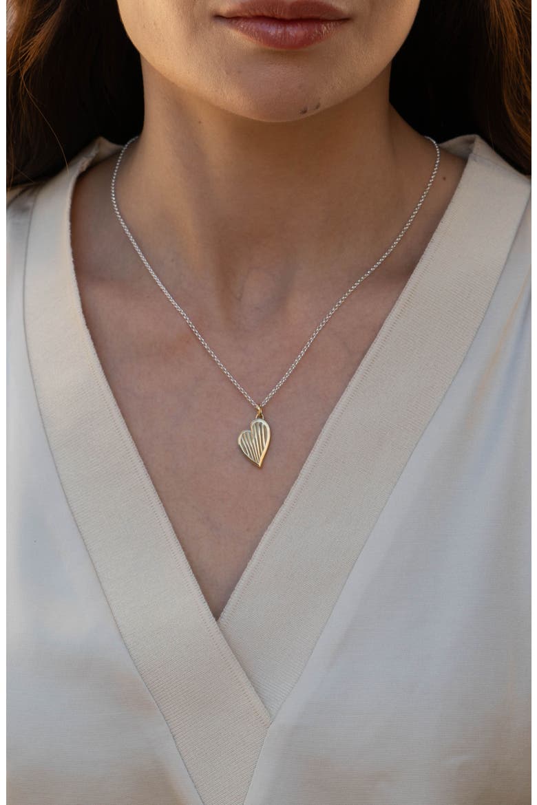 Humbug Heart Pendant, Alternate, color, Silver and Gold