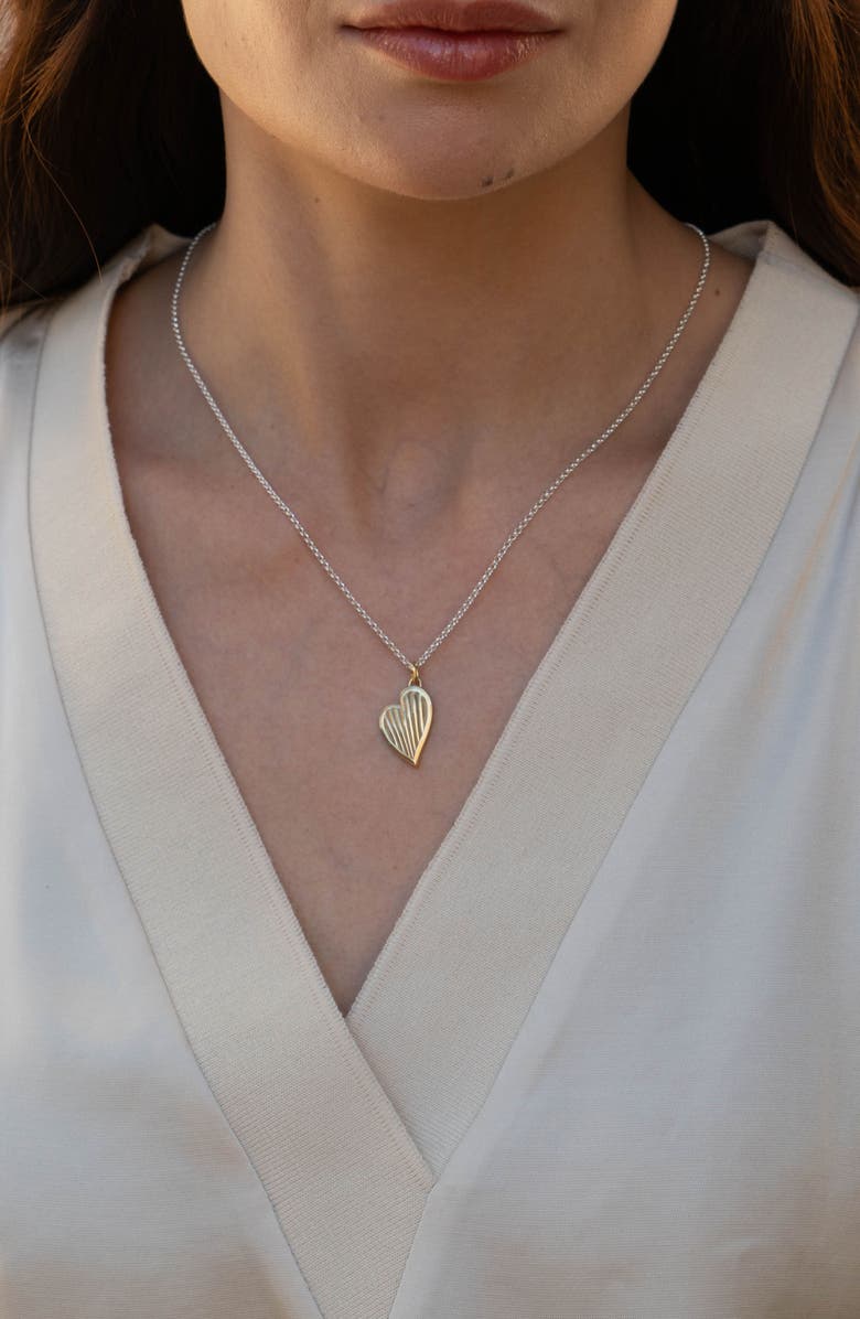 Dower & Hall Humbug Heart Pendant, Alternate, color, Silver And Gold