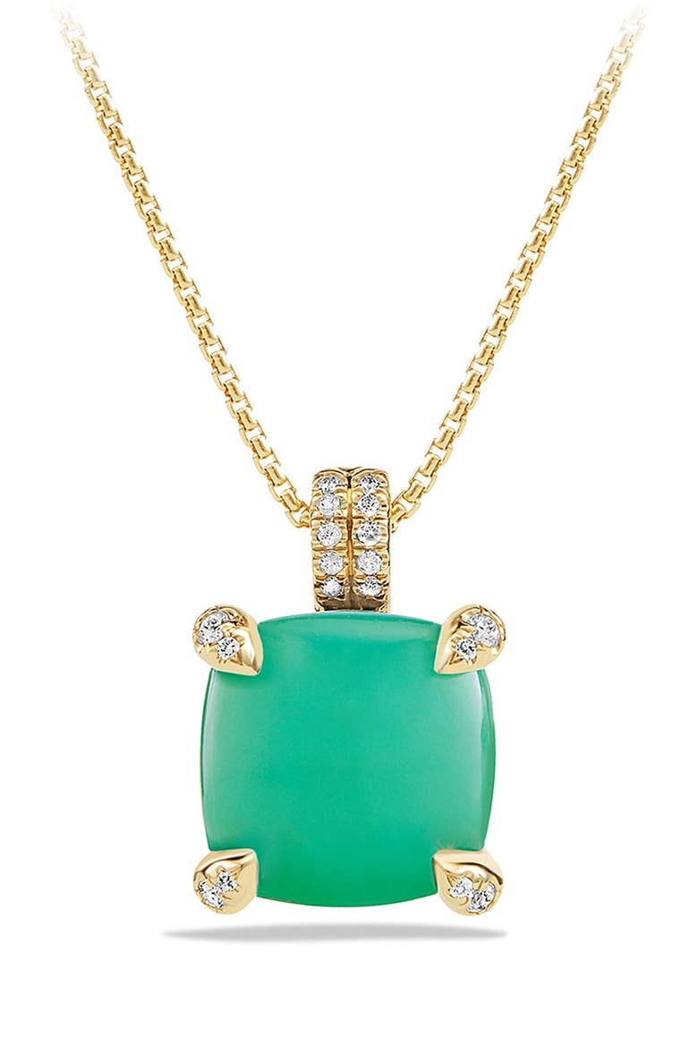 Châtelaine Pendant Necklace with Diamonds, Main, color, CHRYSOPRASE
