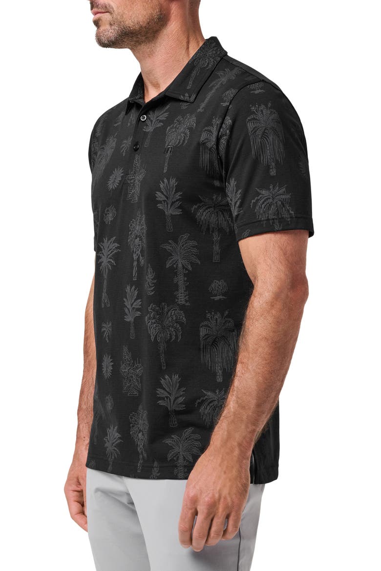 Palm Tree Print Jersey Polo, Alternate, color, BLACK