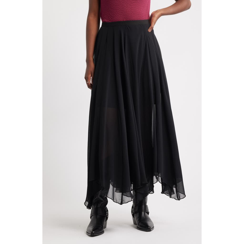 Treasure & Bond Handkerchief Maxi Skirt In Black