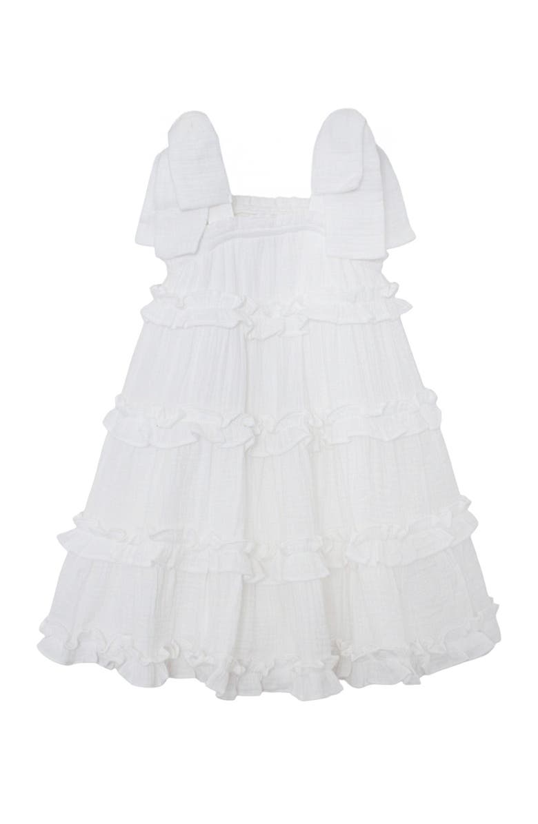 Isobella & Chloe Birds of a Feather Cap Sleeve Dress, Main, color, White