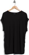 T Tahari Cuff Short Sleeve Ruched T-Shirt