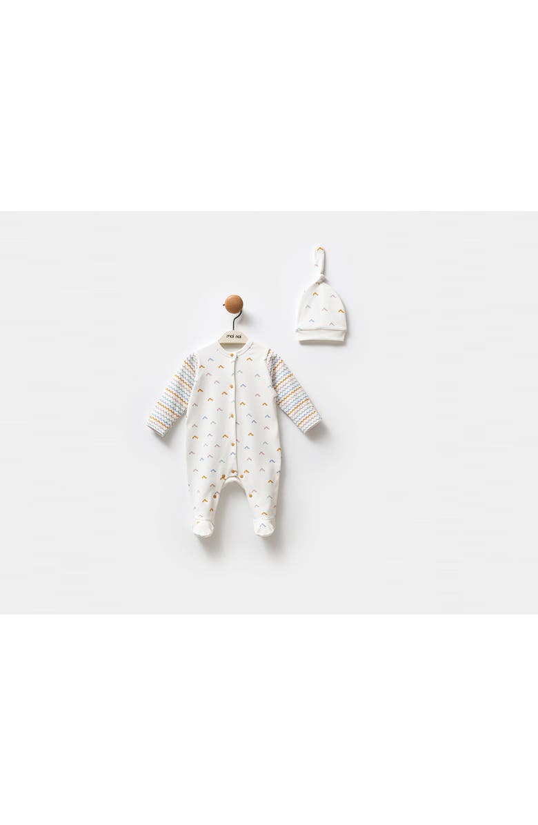 moi noi Zigzag One-Piece Set, Alternate, color, Ivory