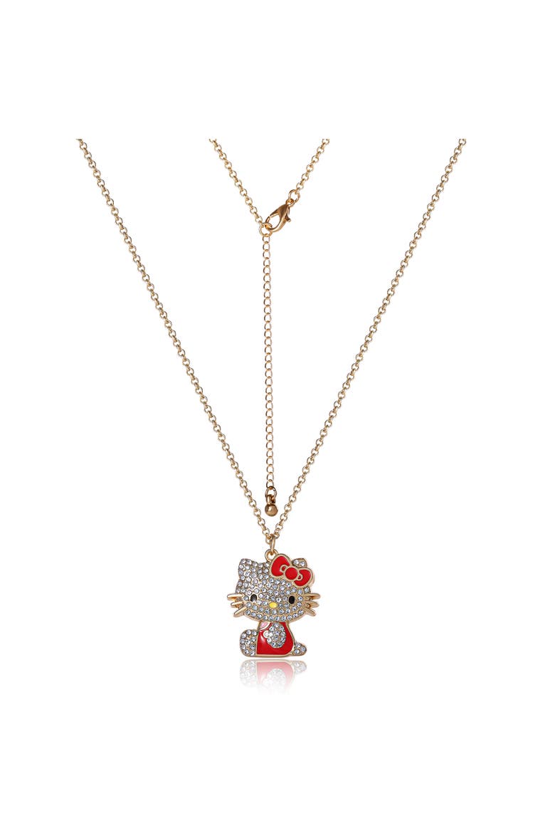 Crystal Pendant Necklace, Alternate, color, Red